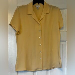 Ann Taylor Women's Yellow Short Sleeve Blouse